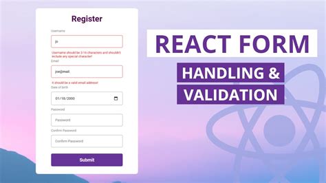 React Forms Handle & Validation Tutorial React Sign up Form React