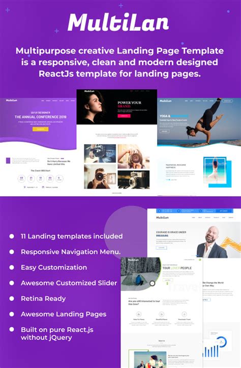 React Js Landing Page Template retorika