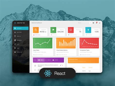 React Material Admin Free Material Ui Dashboard Template Built With React