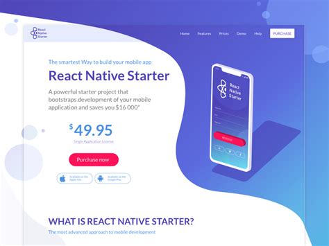 React Native Starter Landing React native, Web design, Ux web design