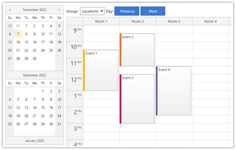 React Resource Calendar with Editable Columns (OpenSource) DayPilot Code