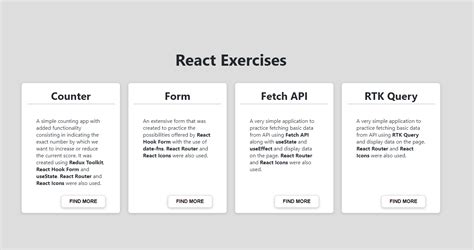 React coding exercises.  Each folder contains a separate mini project bu...