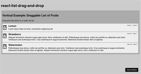 React list drag and drop