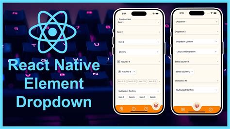 React native elements dropdown.  Use a ButtonGroup to offer choices that are clo...