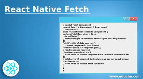 React native fetch get example.  Jan 25, 2026 · Expo recently published an article...