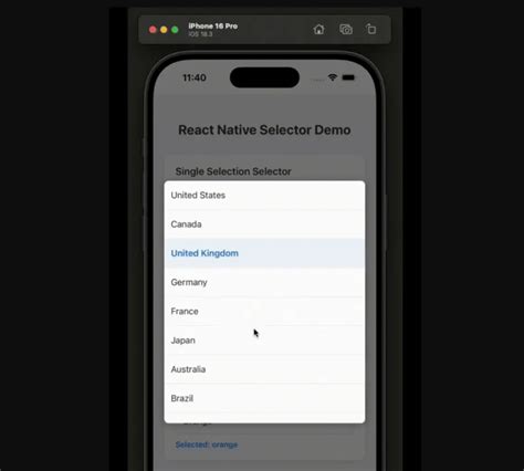 React native searchable dropdown.  Two of the most popular options are react-nat...
