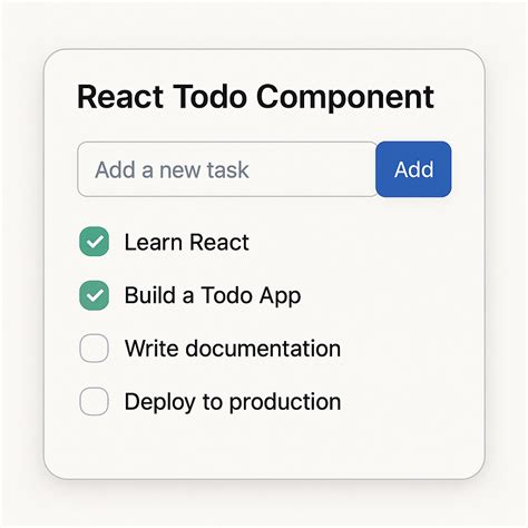 React todo list functional component.  Aug 1, 2025 · Step-by-step guide to bu...