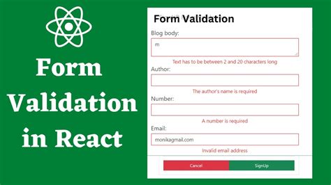 ReactJS Contact Form Validation