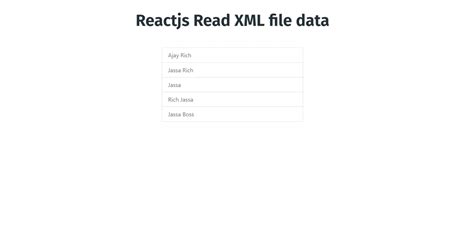 Reactjs Read XML File Data Working Demo Therichpost