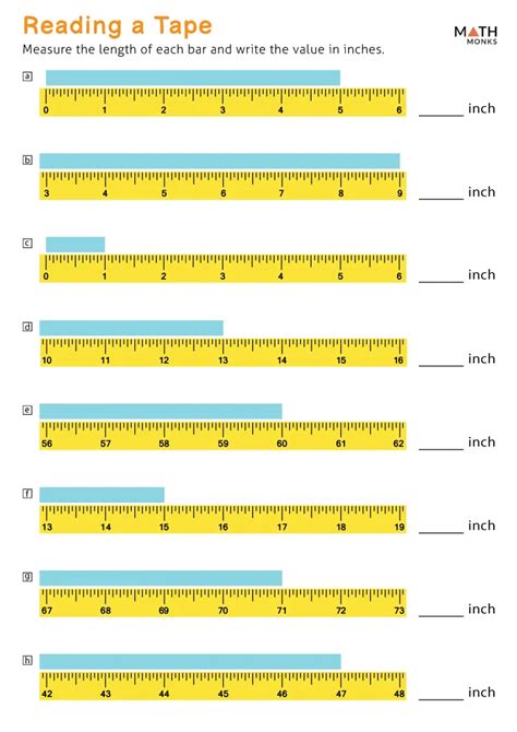 Read A Tape Measure Worksheet worksheet. How To Read A Tape Measure