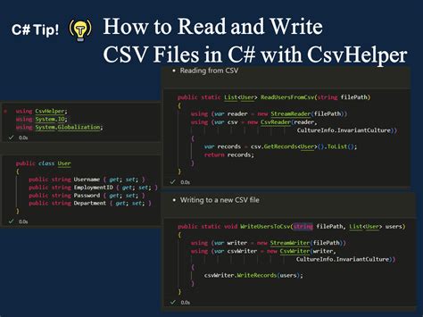 Read CSV C Write CSV C [C CsvHelper] C CSV Parser Read/Write
