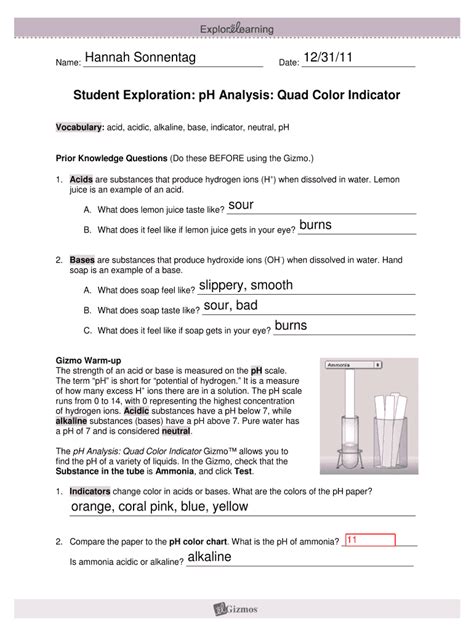 Read Free Gizmo Ph Analysis Answers