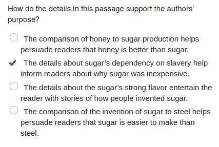 Read The Passage From Sugar Changed The World. My Great 