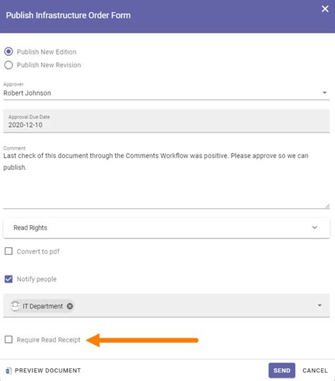 Read and Understood Notify and Read Receipt — Omnia documentation