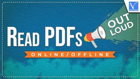 Read pdf out loud. This Tutorial will guide you to Read Out PDFs Aloud using Offline Methods. For More Information, Visit Our Article - https://whatvwant.com/read-pdf-out-loud/... 