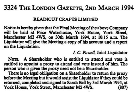 Readicut International PLC Report and Accounts 1997.