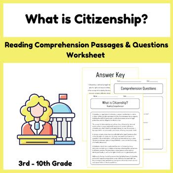 Reading Comprehension Worksheet Citizenship