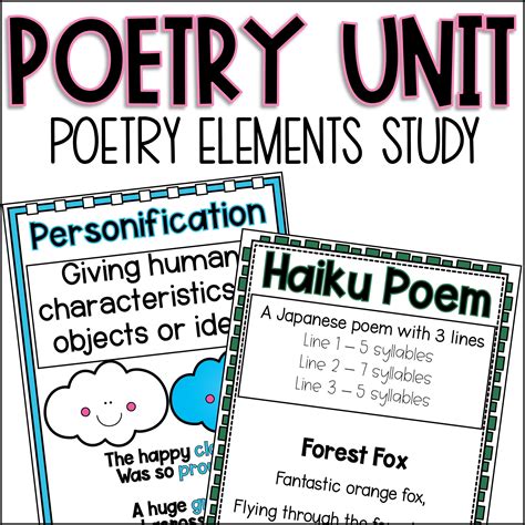 Reading Poetry Elements Unit Writing Poems Figurative Language