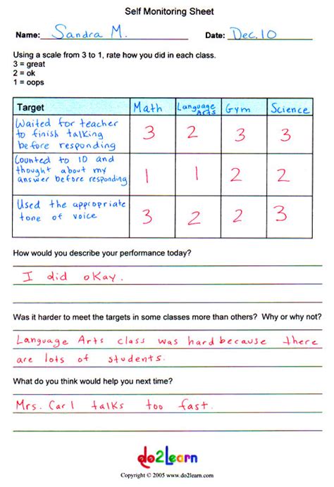 Reading Self-Monitoring Form - Texas Center for Learning …