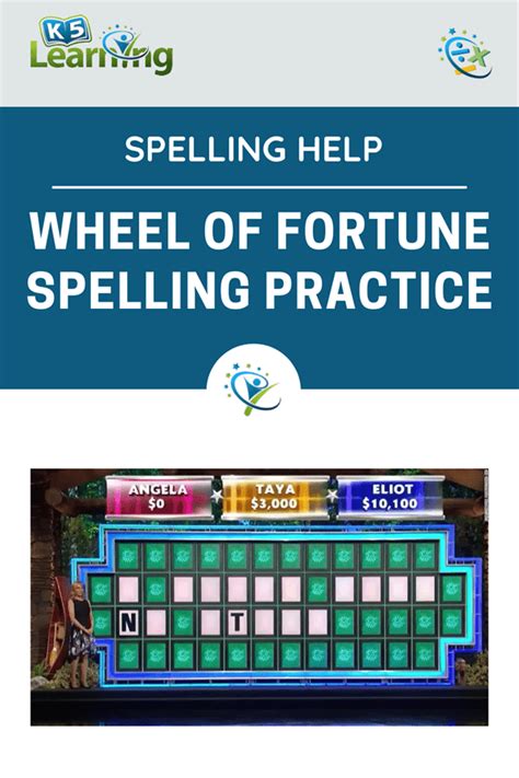 Reading and Spelling Practice with Wheel of Fortune K5 Learning