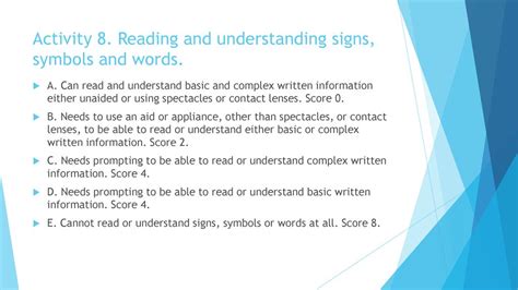 Reading and understanding signs, symbols and words