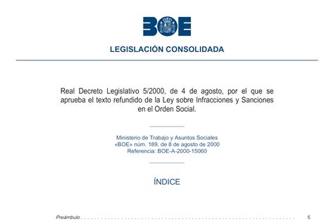 Real Decreto Legislativo 5/2000, de 4 de agosto, por el …