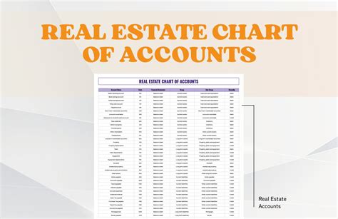 Real Estate Chart of Accounts Template in Excel, Google Sheets