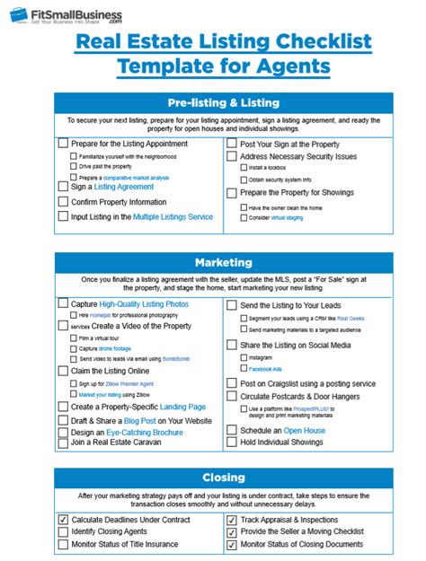 Real Estate Checklist Listing Real Estate Forms Realtor Forms