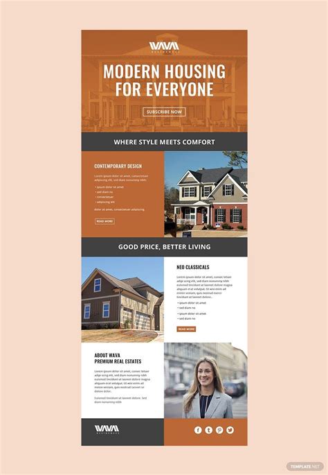 Real Estate Email Newsletter Template Html5 Outlook Psd Template Net