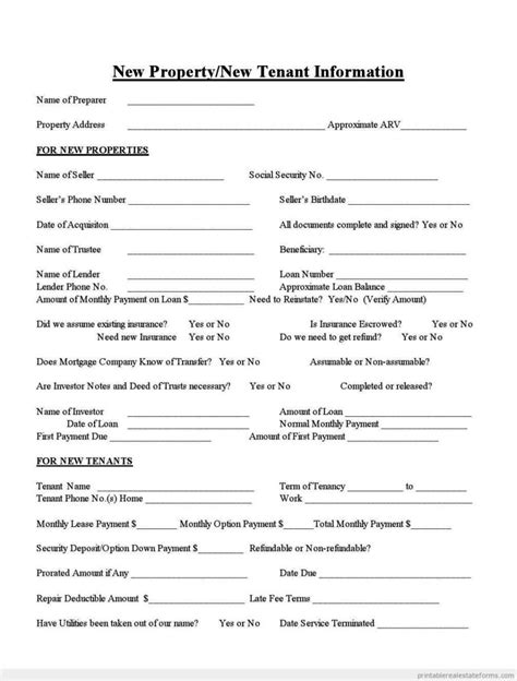 Real Estate Information Sheet Template SampleTemplatess SampleTemplatess