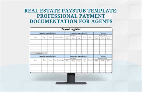 Real Estate PayStub Template Google Docs, Excel, Word, Apple Numbers