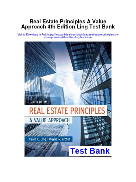 Real Estate Principles A Value Approach 4th Edition Ling Archer Test