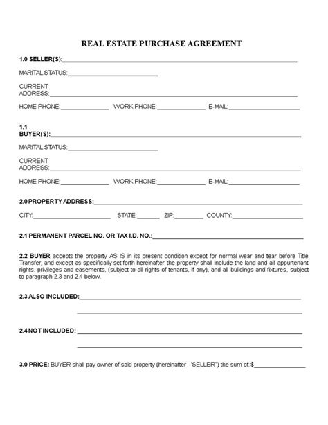 Real Estate Purchase Agreement in Word How to draft a proper Real