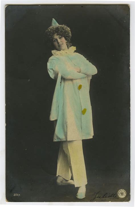 Real Photo Postcard Woman French Clown Costume Dancer Hat …