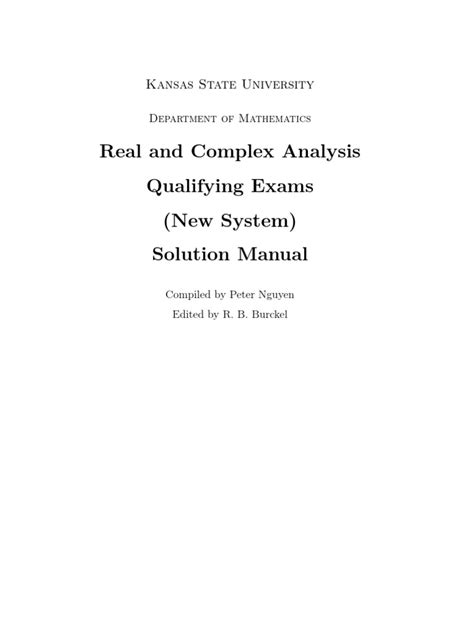 Real and complex analysis solutions manual. - Manuale di holt competenze linguistiche evolutive esercitazione guidata secondo corso.