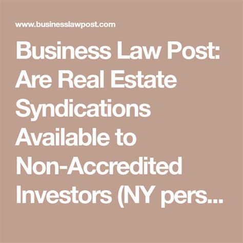 Real estate syndication non accredited. Things To Know About Real estate syndication non accredited. 