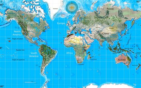A world map is a map of most or all of the sur