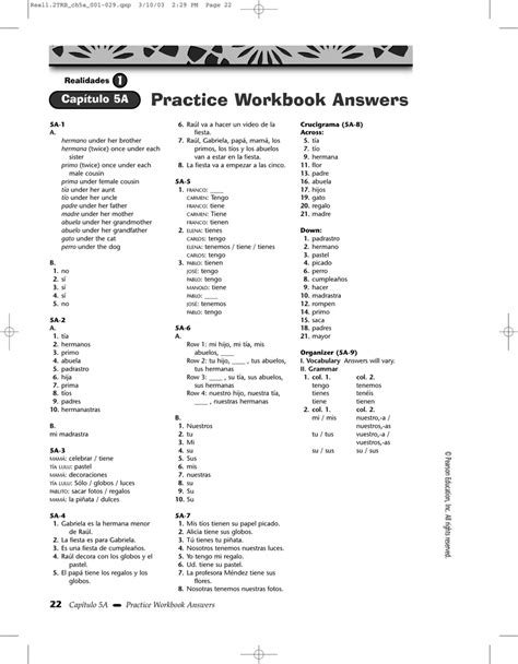 Realidades 1 practice workbook 5a 7 answers. - Acer aspire one d255e owners manual.
