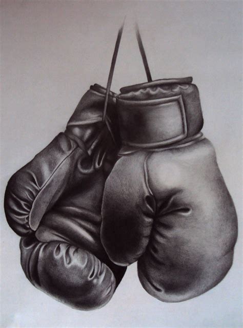 Realistic Boxing Gloves Drawing