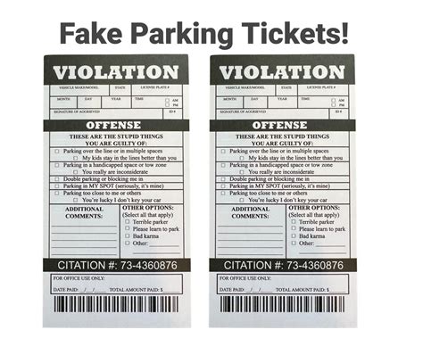 Realistic Fake Parking Ticket PRINT•A•PRANK
