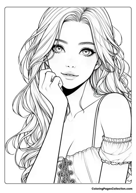 Realistic Girl Coloring Pages