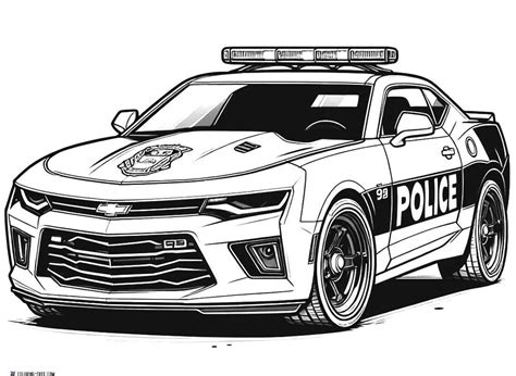 Realistic Police Car Coloring Pages