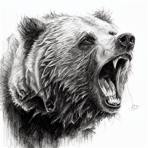 Realistic Sketch Bear Drawing