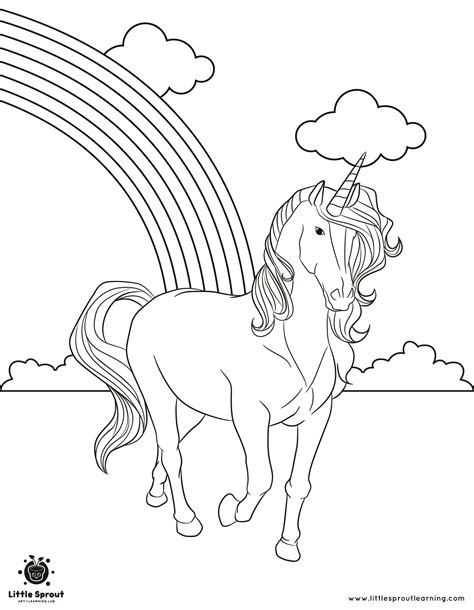 Realistic Unicorn Coloring Pages Kids Learning Activity Unicorn