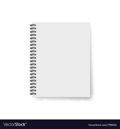 Realistic notebook template Blank cover design Vector Image