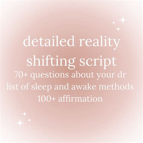 Reality Shifting Script full script Etsy