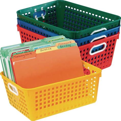 Really Good Stuff® Book Baskets, Large Rectangle - Primary Colors