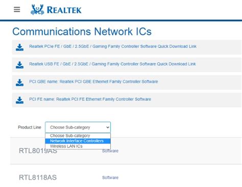 Realtek Ethernet Controller All-In-One Drivers  (v11.2)