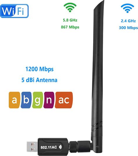 Realtek RTL8812BU USB WiFi Adapter 1200 Mbps 5dBi Antenna