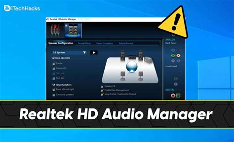 Realtek hd audio manager realtek hd audio manager. I cannot find the equalizer tab in Realtek HD audio manager. I have searched many ways on Google but there is no way to fix this. I have tried one way by reinstalling the older version driver. Although the equalizer tab appeared in the speakers properties, I could not open Realtek HD audio manager. Thanks all! 